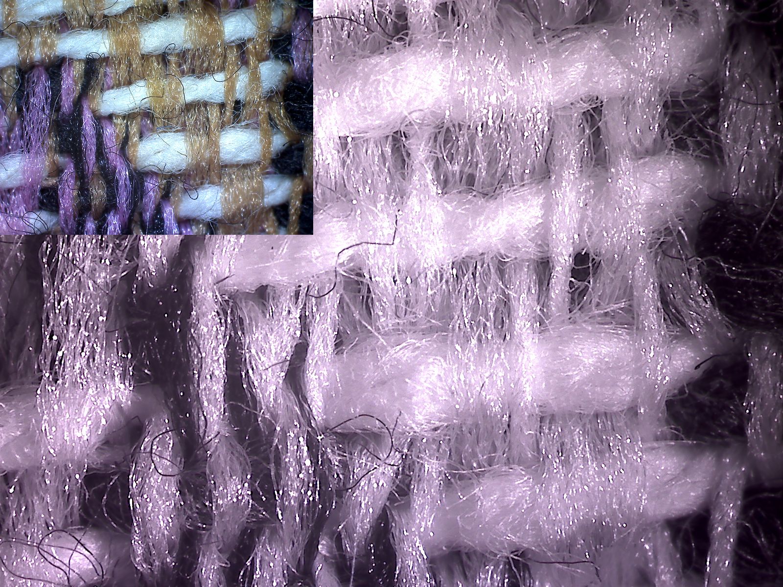 Picture in picture of thread in white light and IR light